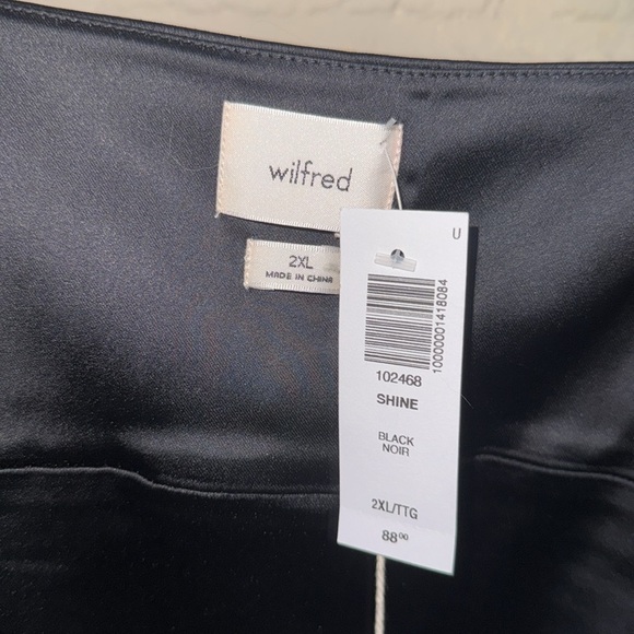 Wilfred shine top cropped 2xl NEW stretch black side zip Aritzia - Picture 5 of 7